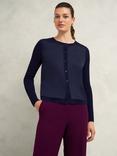 Hobbs Trina Satin Cardigan, Hobbs Navy