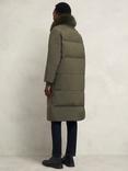 Hobbs Frome Detachable Faux Fur Collar Midi Puffer Jacket, New Green