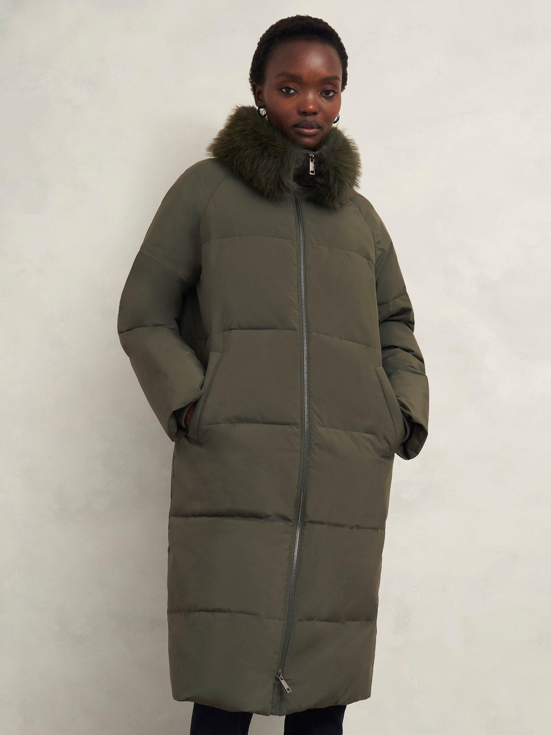 Puffer jacket with fur collar hotsell