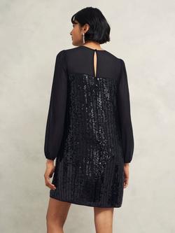 Hobbs Zariah Sequin Dress, Hobbs Black - view 2, Hobbs Black