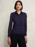 Hobbs Claire Lace Shirt, Midnight Navy