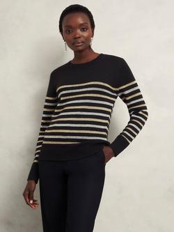 Hobbs Destiny Striped Jumper, Black/Multi, Black/Multi