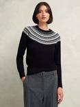 Hobbs Greta Fair Isle Lurex Jumper, Navy/Multi