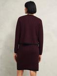 Hobbs Perrie Knitted Jacket, Black/Rhubarb