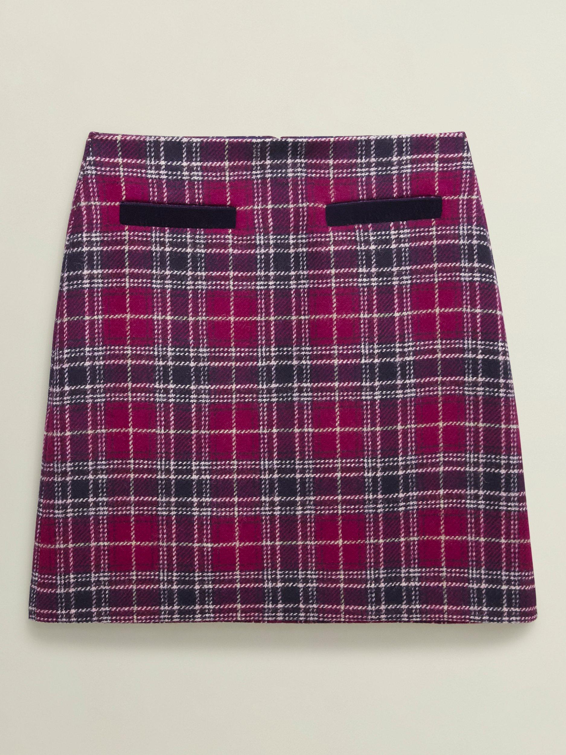 Product image 4 of 7, which shows Hobbs Ruthie Pure Wool Tweed Skirt, Pink/Multi, 6