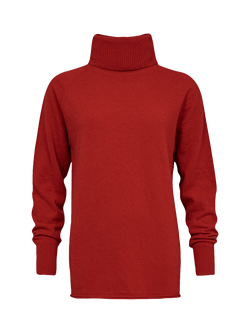 Celtic & Co. Geelong Slouch Roll Neck Jumper - view 2, Pillarbox Red