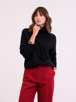 Celtic & Co. Geelong Slouch Roll Neck Jumper, Black