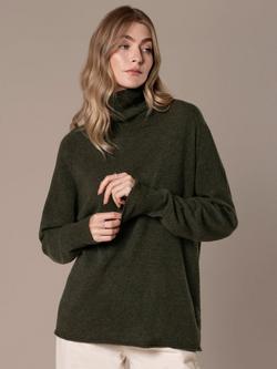 Celtic & Co. Geelong Slouch Roll Neck Jumper - view 2, Olive