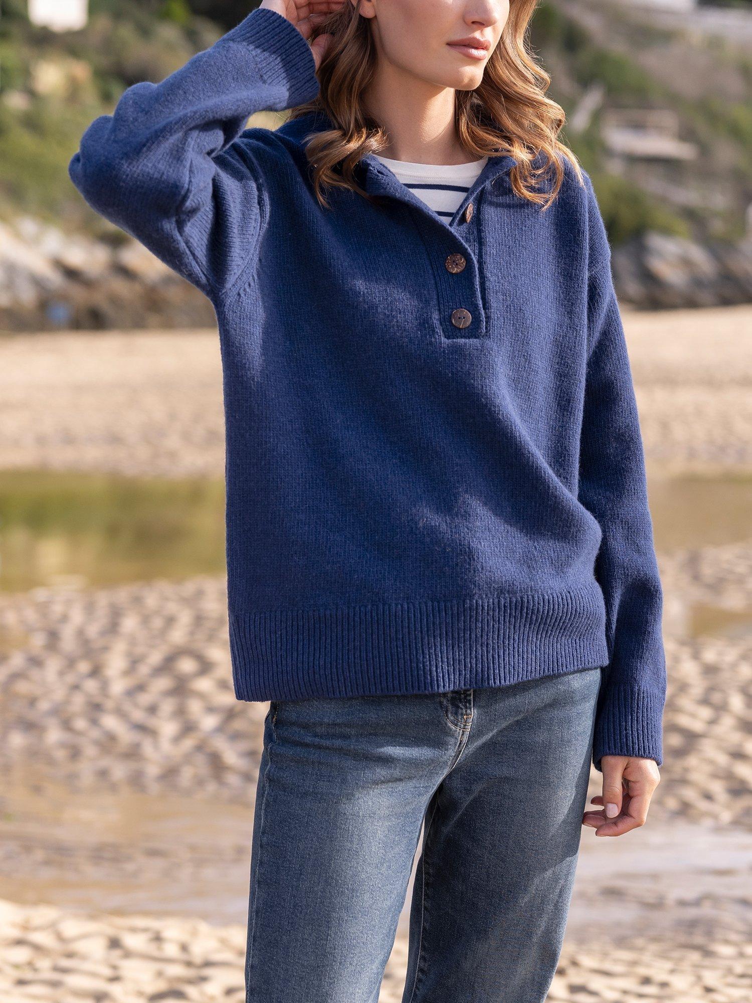Celtic & Co. Luxe Sailor Lambswool Jumper, Blue Ink
