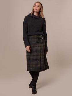 Celtic & Co. Celt Wool Midi Kilt, Green/Multi