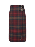 Celtic & Co. Celt Wool Midi Kilt, Navy/Oatmeal, Red/Multi