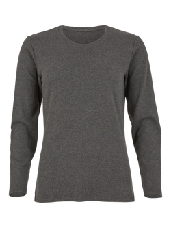 Celtic & Co. Jersey Long Sleeve Top - view 2, Charcoal Marl