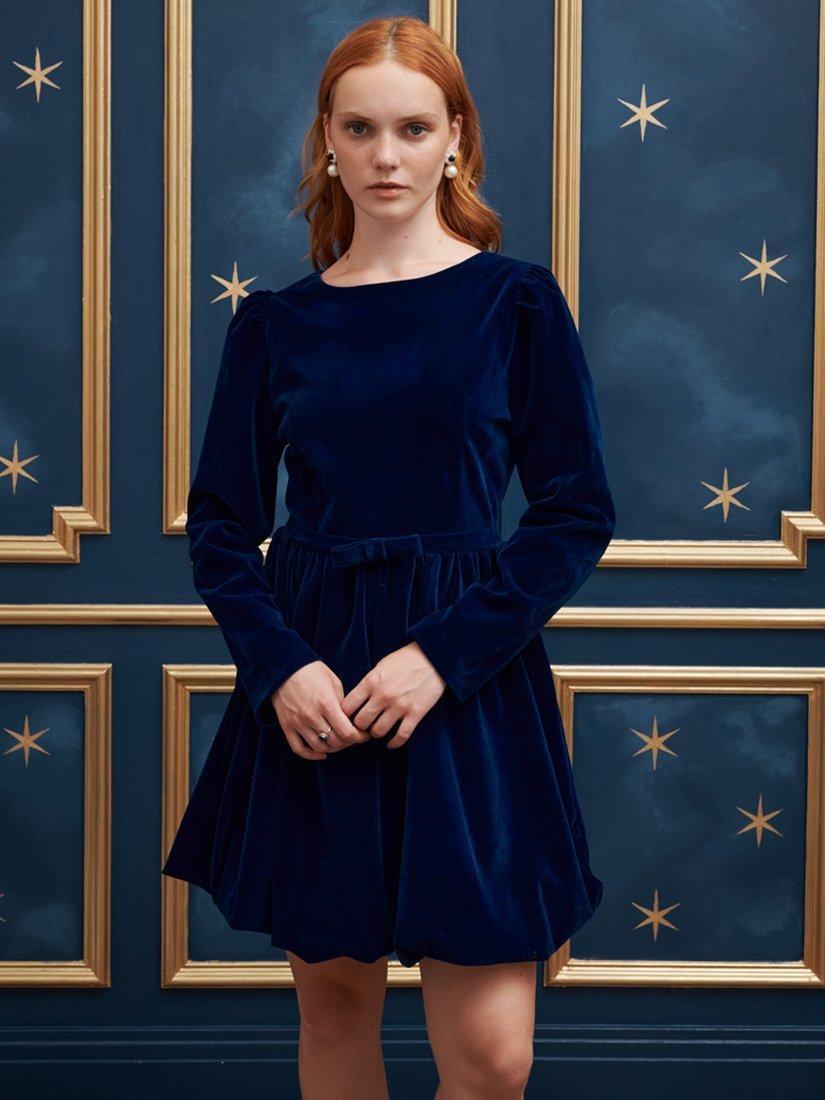 Sister Jane Ballroom Velvet Mini Dress, Navy
