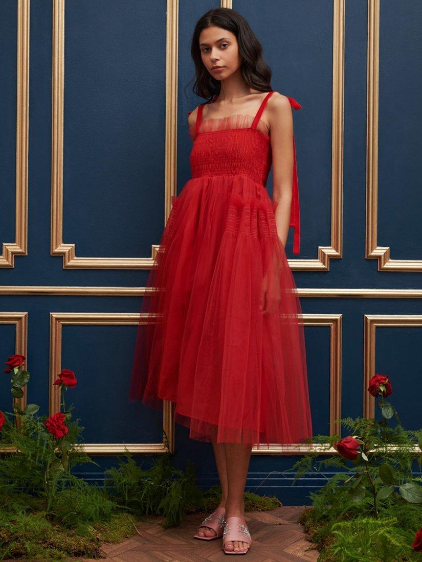 Sister Jane Palace Tulle Midi Dress, Red