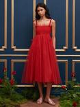 Sister Jane Palace Tulle Midi Dress, Red