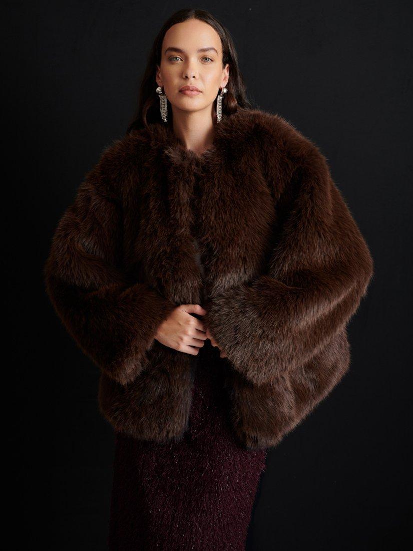 GHOSPELL Rylee Faux Fur Coat, Brown