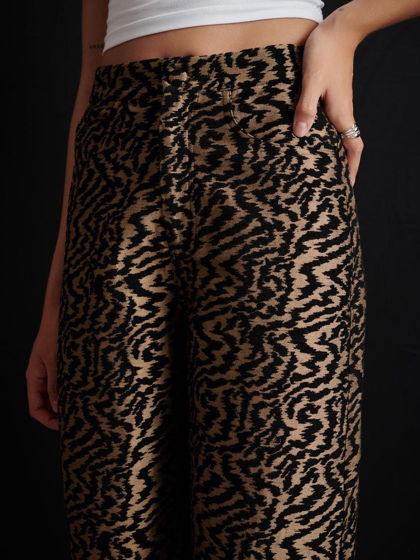 Product image 5 of 6, which shows GHOSPELL Phoebe Jacquard Trousers, Brown/Black, 10