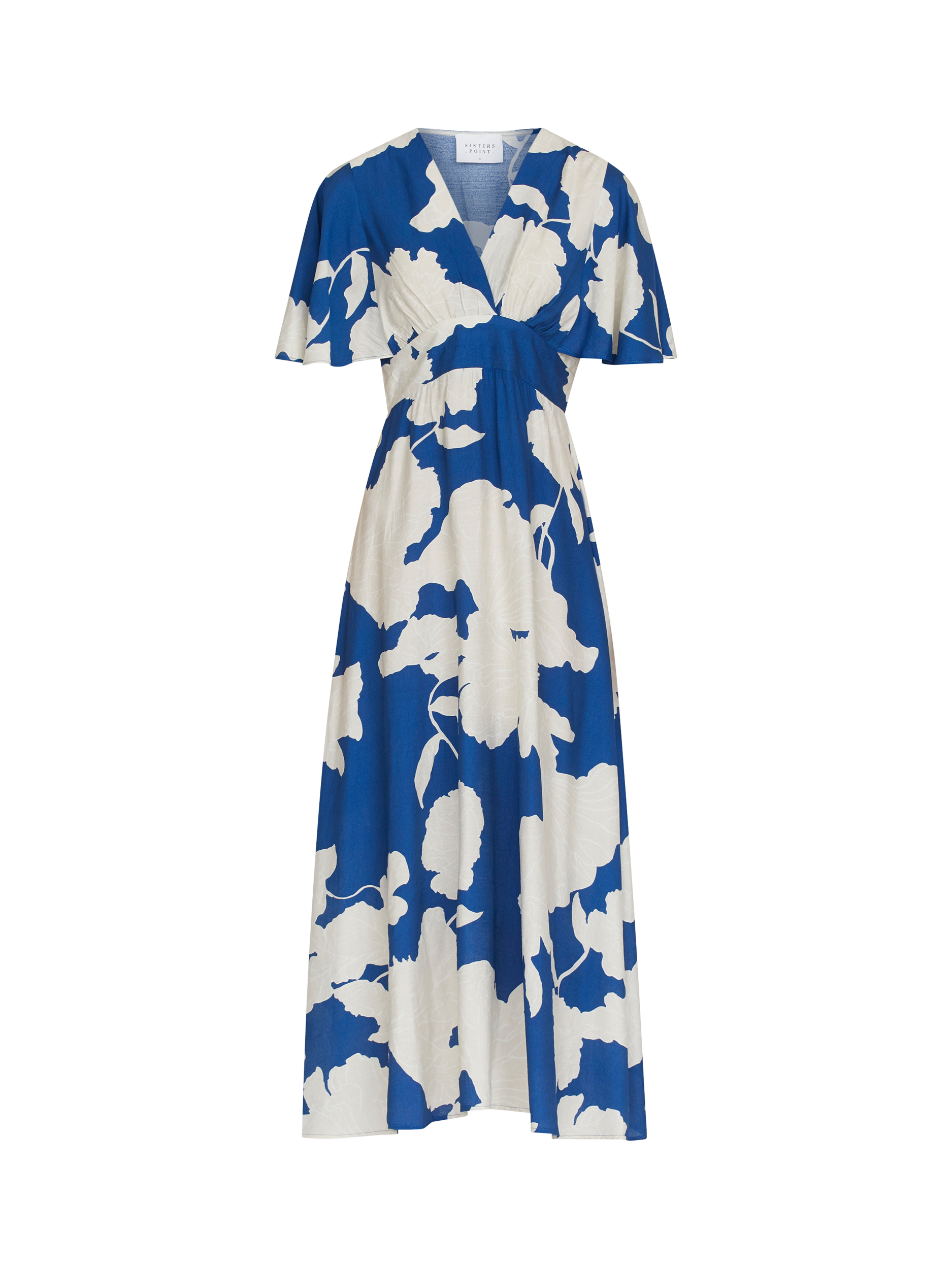 Product image 3 of 4, which shows Sisters Point Gisela Floral Dress, Blue/Ivory, XS