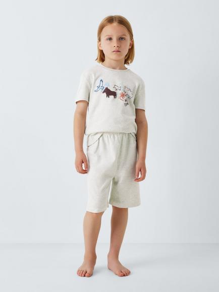 John Lewis Kids' Desert Short Pyjamas Set, Pack of 3, Blue - view 2, Blue