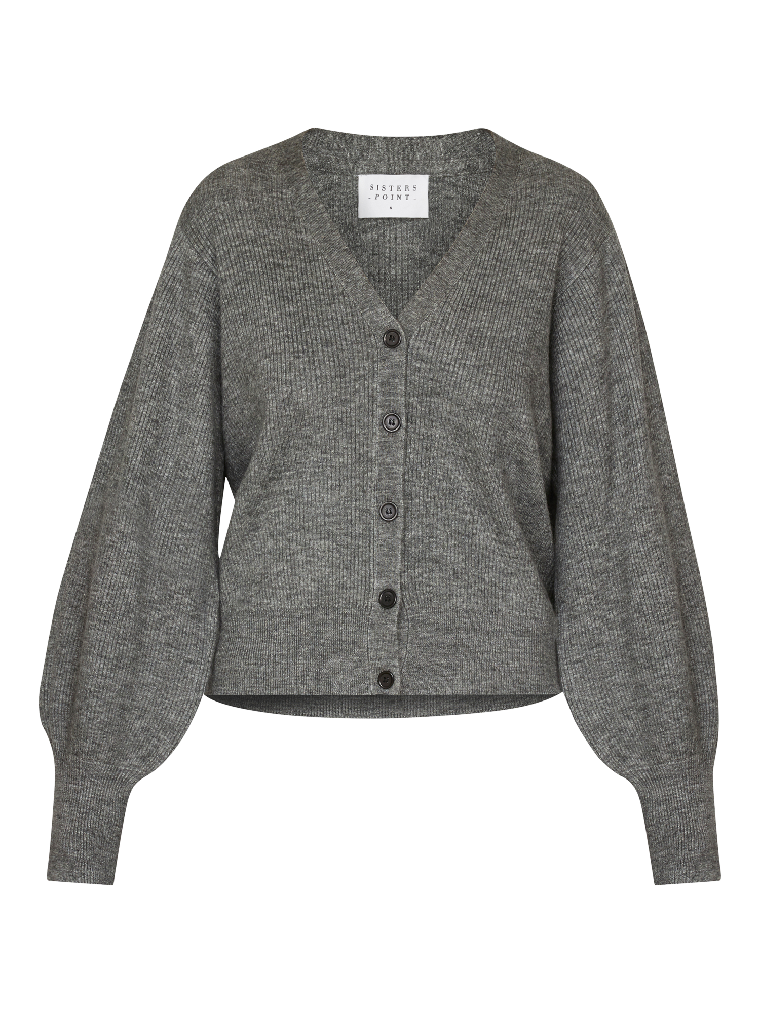 Product image 3 of 4, which shows Sisters Point Isea Knit Cardigan, Grey Melange, XS