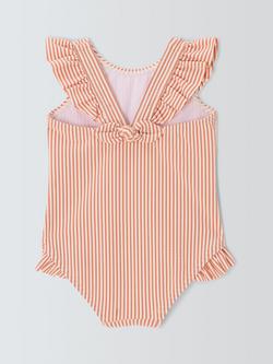 John Lewis Baby Seersucker Swimsuit, Orange - view 2, Orange
