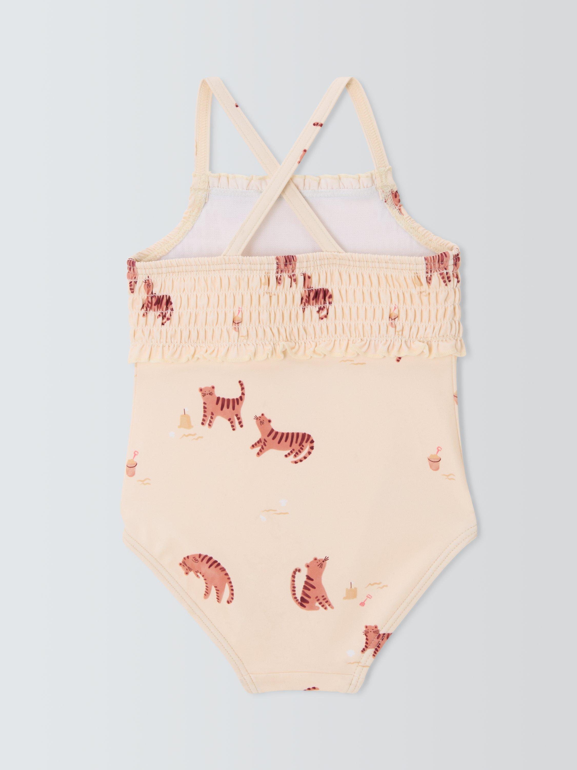 Product image 2 of 3, which shows John Lewis Baby Tiger Swimsuit, Cream, 3-6 months