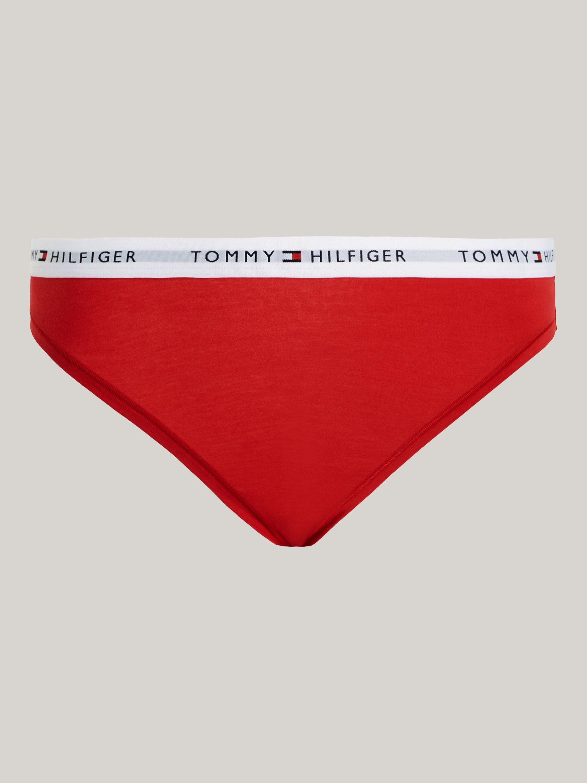 Product image 5 of 5, which shows Tommy Hilfiger Curve Logo Waistband Thong, Primary Red, XL