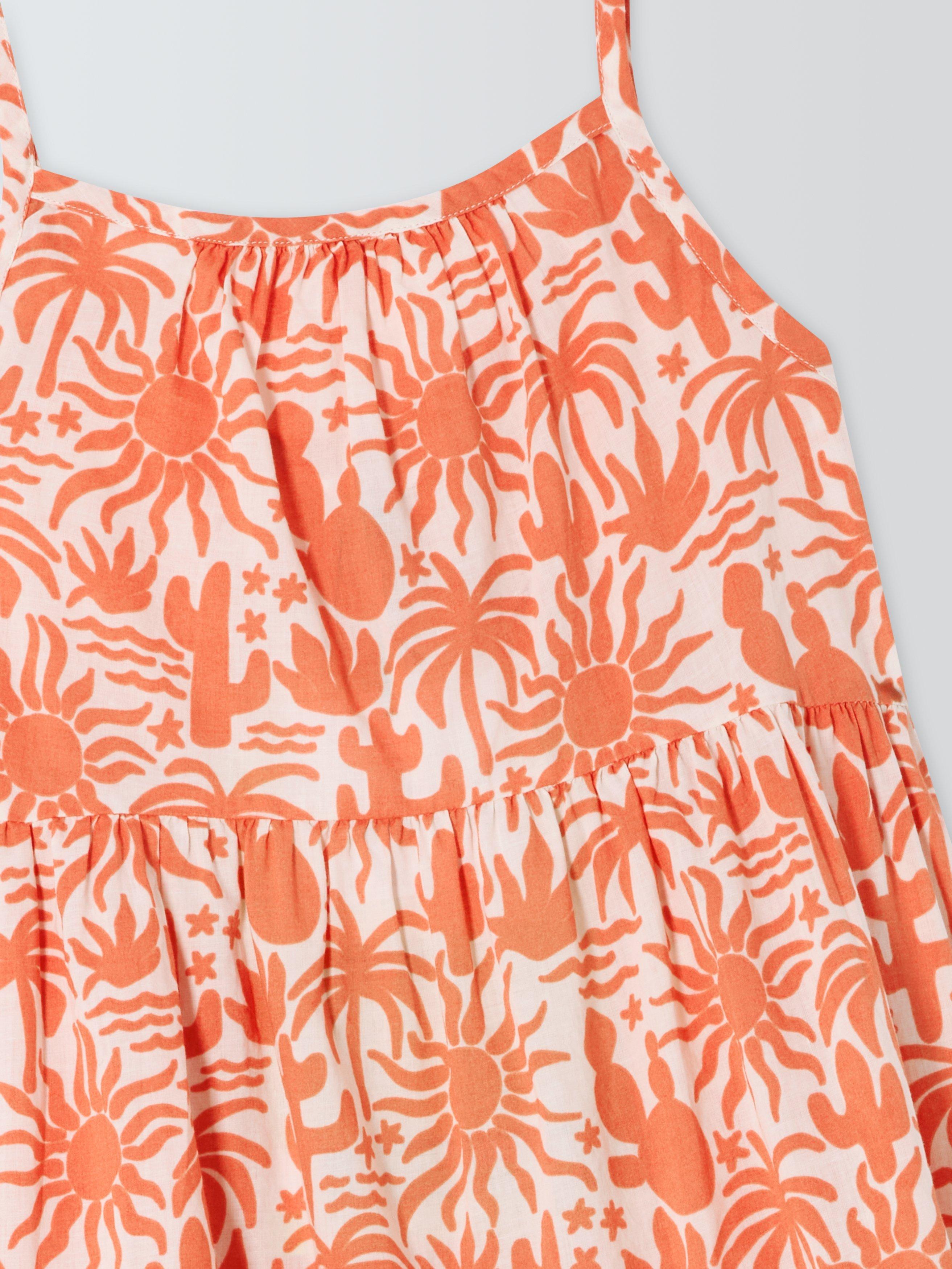 Product image 5 of 7, which shows John Lewis Kids' Desert Beach Dress, Orange, 2 years