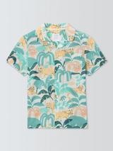 John Lewis Kids' Jungle Tiger Shirt Sleeve Shirt, Multi