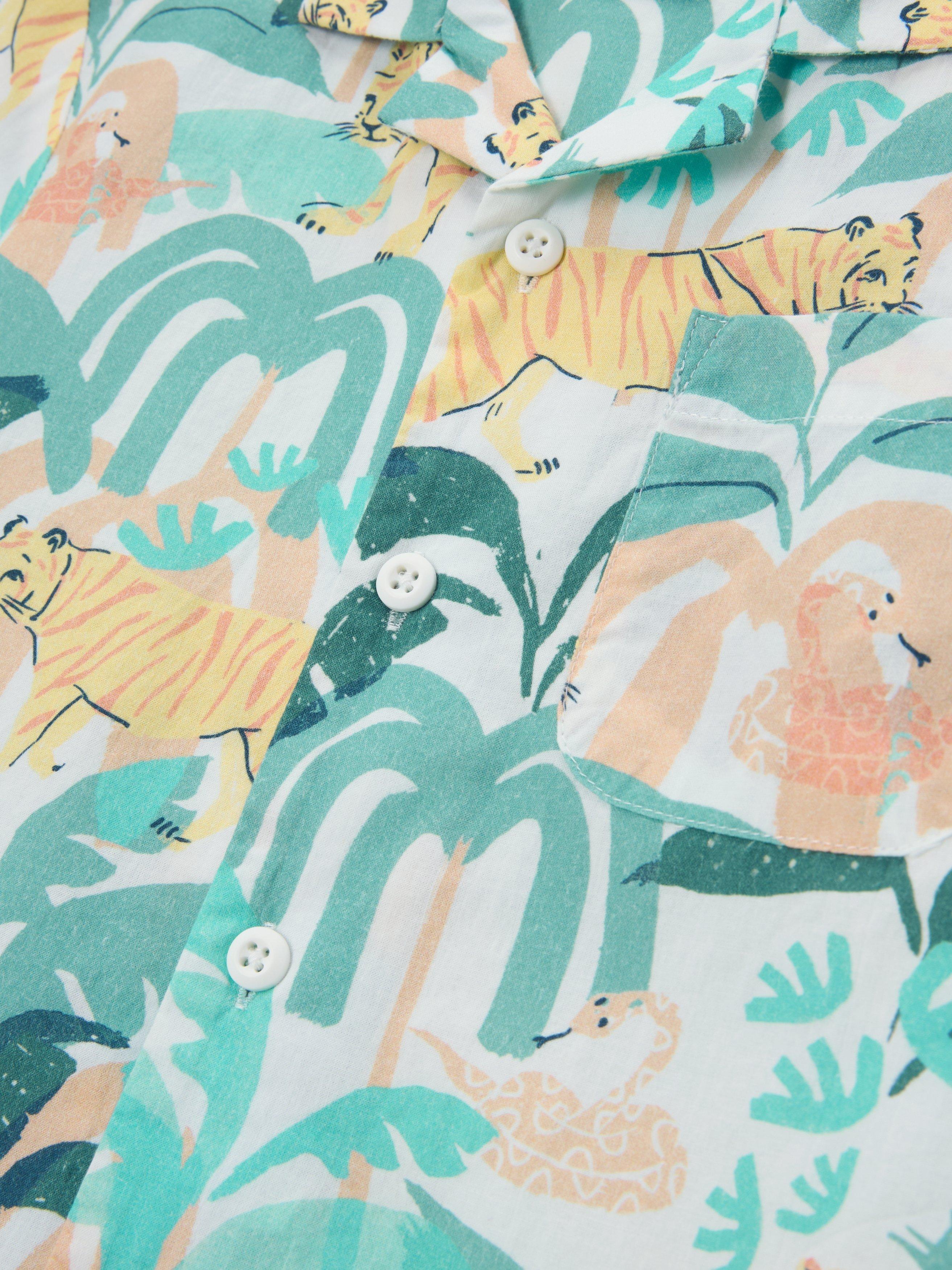 Product image 6 of 9, which shows John Lewis Kids' Jungle Tiger Shirt Sleeve Shirt, Multi, 2 years