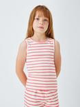 Jonn Lewis Kids' Mix-And-Match Stripe Pyjama Vest, Pink
