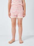 John Lewis Kids' Ink Mix-And-Match Stripe Pyjama Shorts, Pink