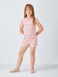 John Lewis Kids' Ink Mix-And-Match Stripe Pyjama Shorts, Pink