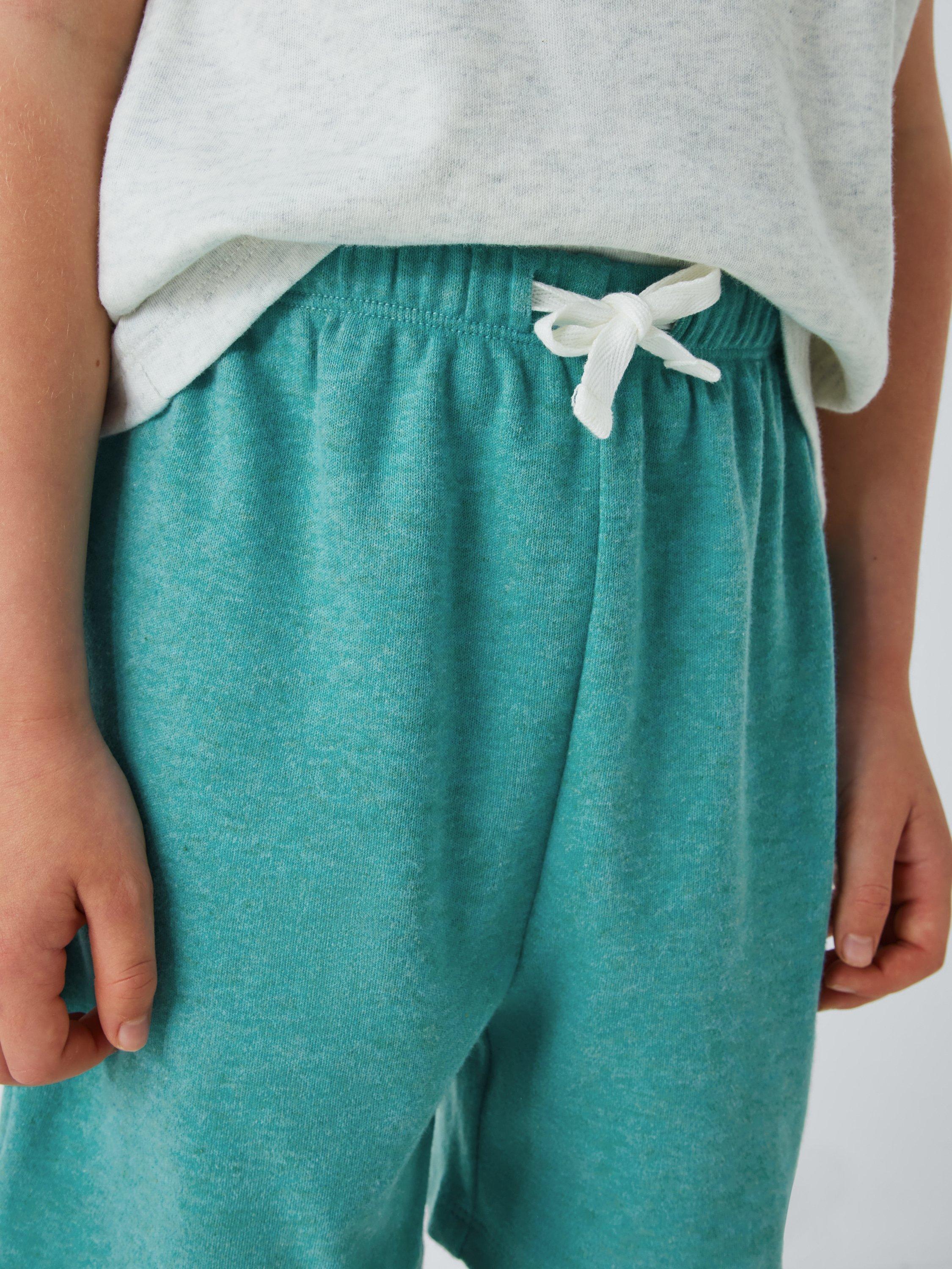 Product image 5 of 7, which shows John Lewis Kids' Mix-And-Match Longline Pyjama Shorts, Teal, 5 years