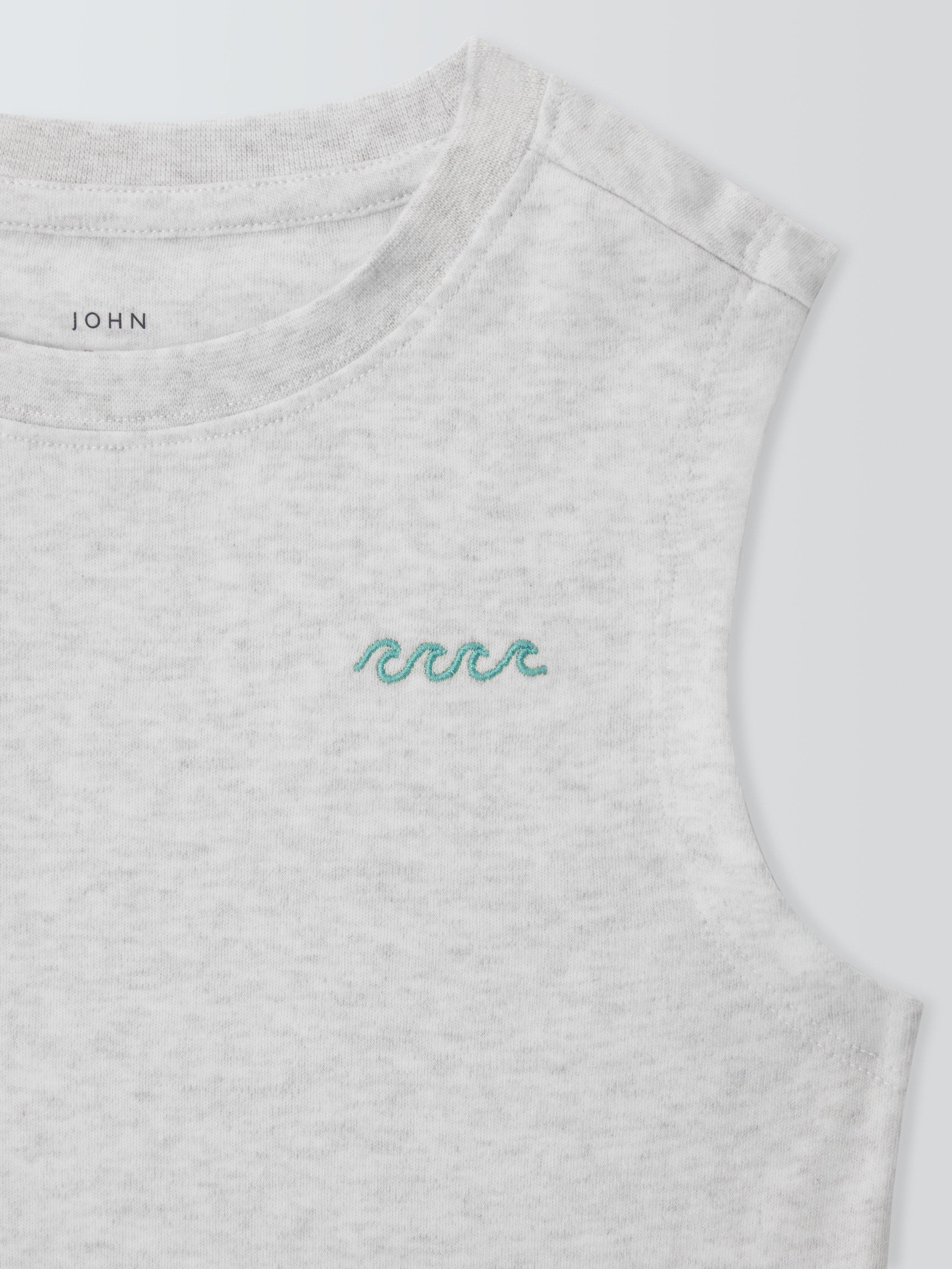 Product image 6 of 7, which shows John Lewis Kids' Sleeveless T-Shirt, Tofu, 5 years