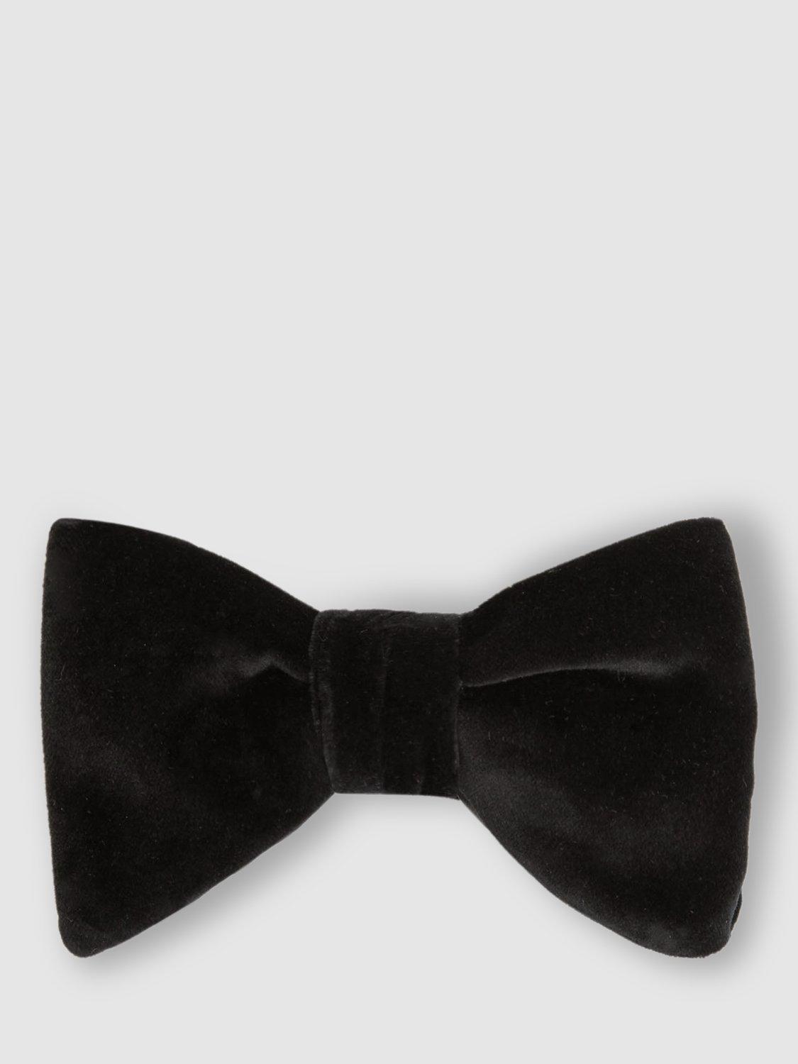 Product image 1 of 4, which shows Reiss Hike Velvet Bow Tie, Black