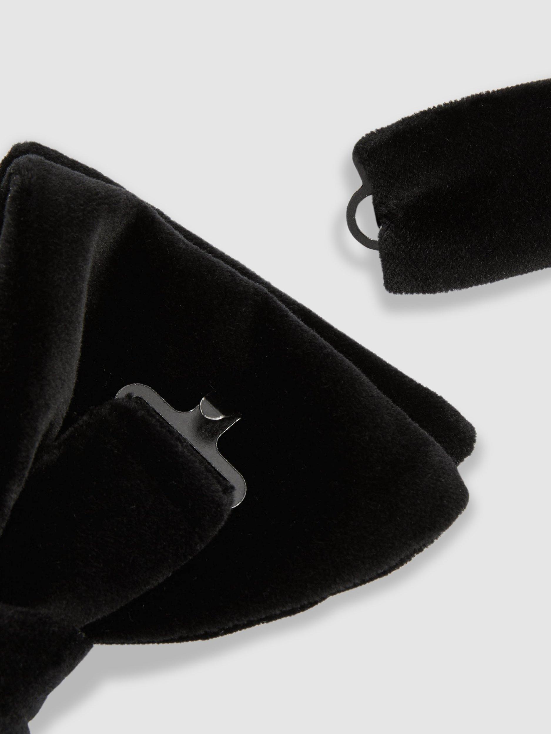 Product image 3 of 4, which shows Reiss Hike Velvet Bow Tie, Black