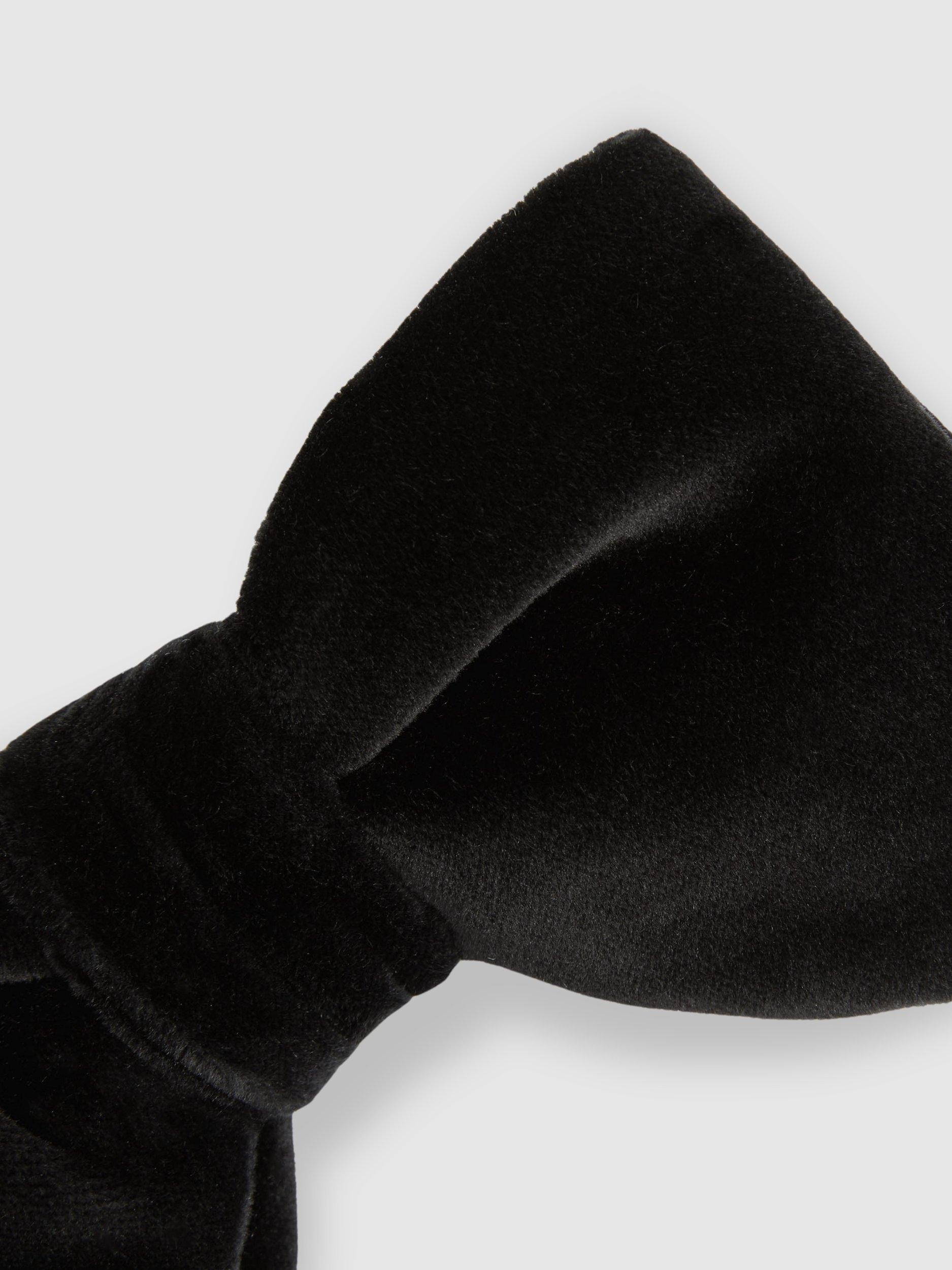Product image 4 of 4, which shows Reiss Hike Velvet Bow Tie, Black
