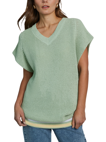 Hay Life Unisex Knitted Tank Jumper - view 2, Light Green