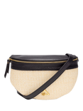 Hay Life x Ellie Beaumont Straw Sling Bag, Natural/Black