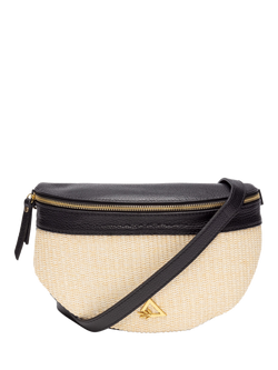 Hay Life x Ellie Beaumont Straw Sling Bag, Natural/Black - view 2, Natural/Black