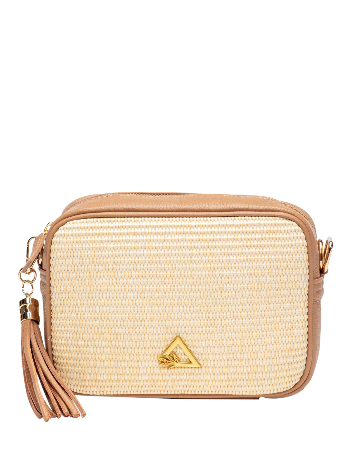 Product image 1 of 5, which shows Hay Life x Elie Beaumont Straw Camera Bag, Natural/Brown