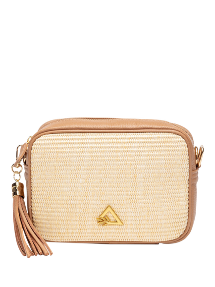 Hay Life x Elie Beaumont Straw Camera Bag, Natural/Brown, Natural/Brown