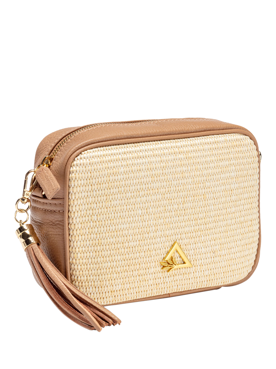 Product image 2 of 5, which shows Hay Life x Elie Beaumont Straw Camera Bag, Natural/Brown