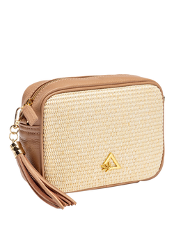 Hay Life x Elie Beaumont Straw Camera Bag, Natural/Brown - view 2, Natural/Brown