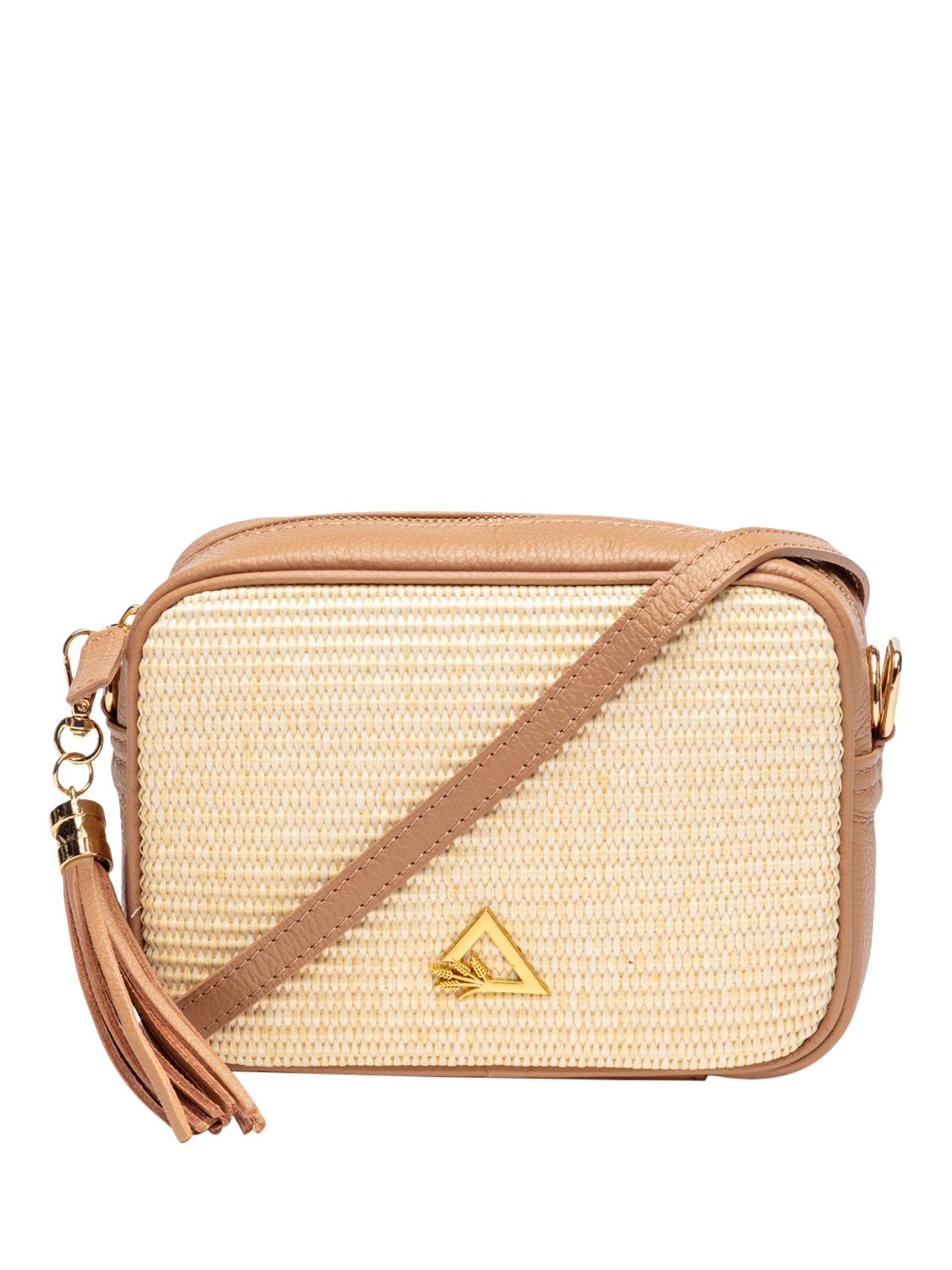 Product image 3 of 5, which shows Hay Life x Elie Beaumont Straw Camera Bag, Natural/Brown