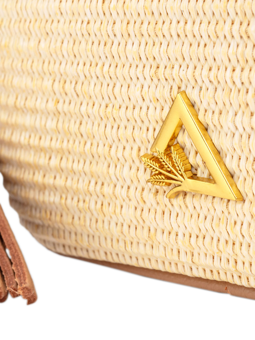 Product image 4 of 5, which shows Hay Life x Elie Beaumont Straw Camera Bag, Natural/Brown