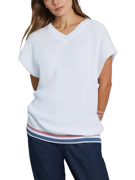 Hay Life Unisex Knitted Tank Jumper - view 2, White