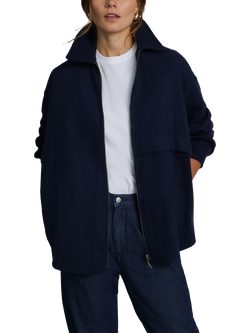 Hay Life Unisex Zip Through Shacket, Navy - view 2, Navy