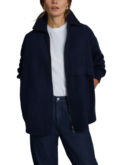 Hay Life Unisex Zip Through Shacket, Navy - view 2, Navy